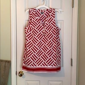 Maroon and white top from Mudpie